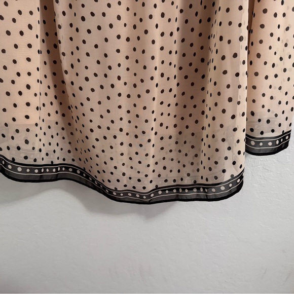 Max Studio Cream Polka Dot Mini Skirt with Contrast Hem - Picture 2 of 4